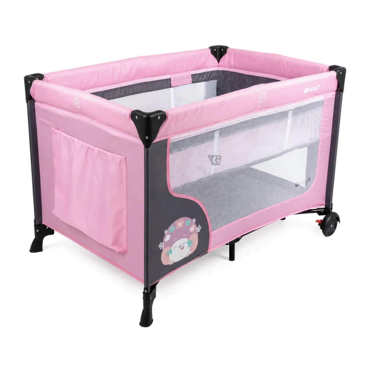 CUNA CORRAL EBABY CON CAMBIADOR HAPPY DREAM ROSADO 727-2 - 2