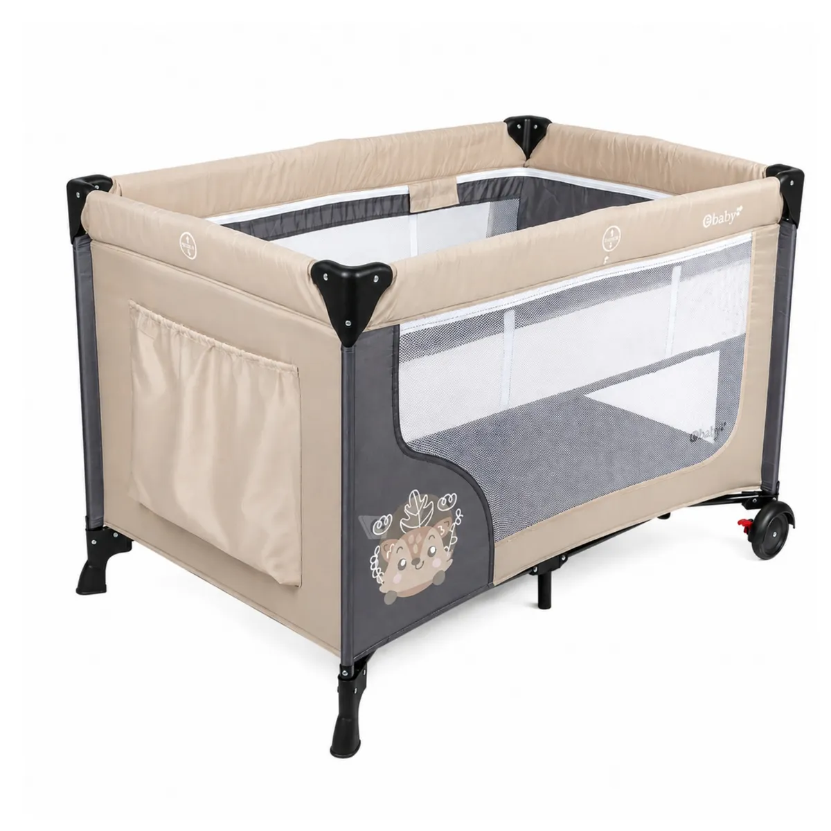 CUNA CORRAL EBABY CON CAMBIADOR HAPPY DREAM BEIGE 727-2 - 2