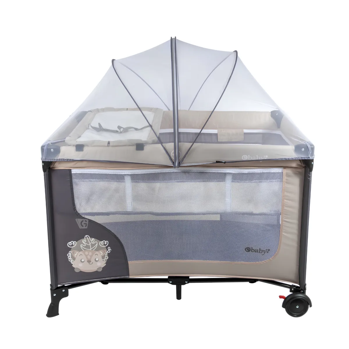 CUNA CORRAL EBABY CON CAMBIADOR HAPPY DREAM BEIGE 727-2 - 3