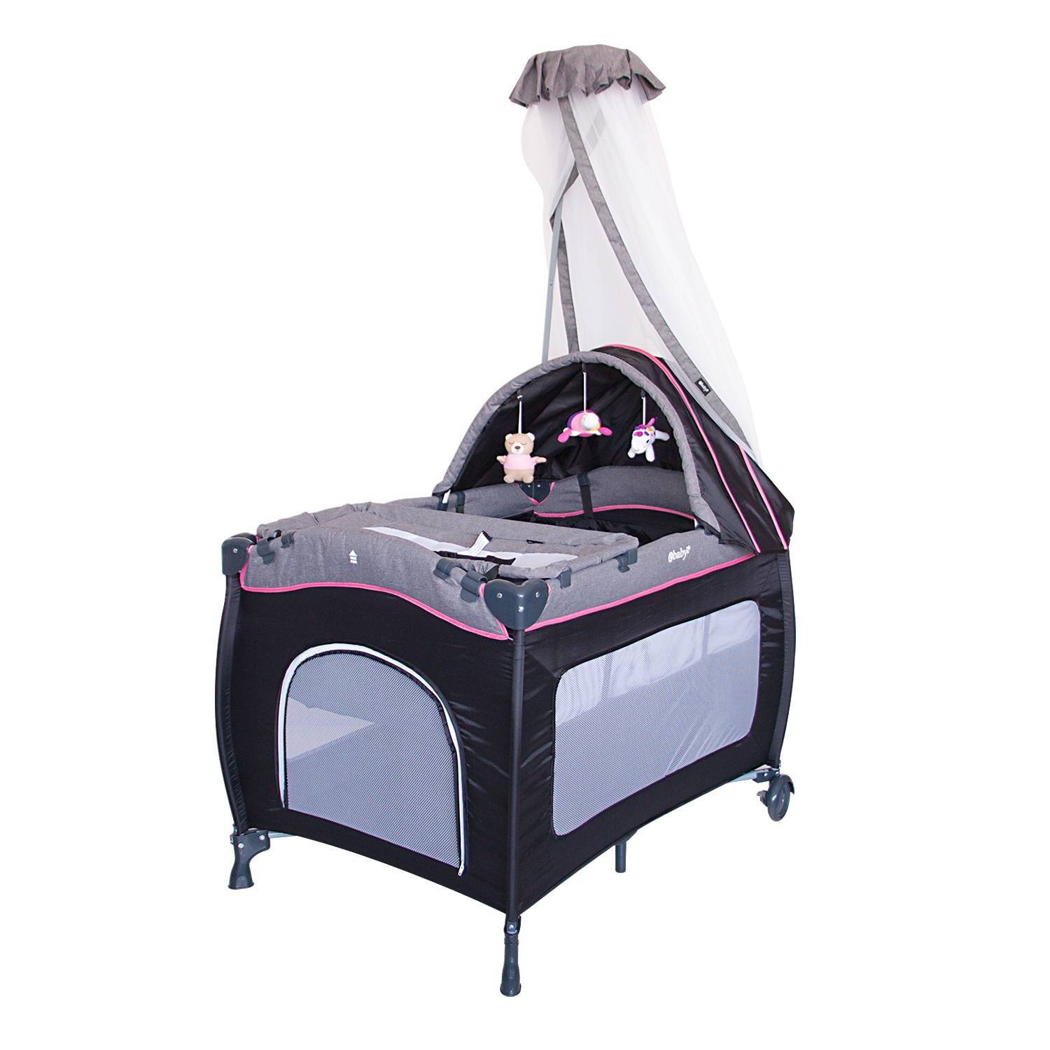 EBABY CUNA CORRAL SALLY 716 + TINA PLEGABLE ROSADO - 3