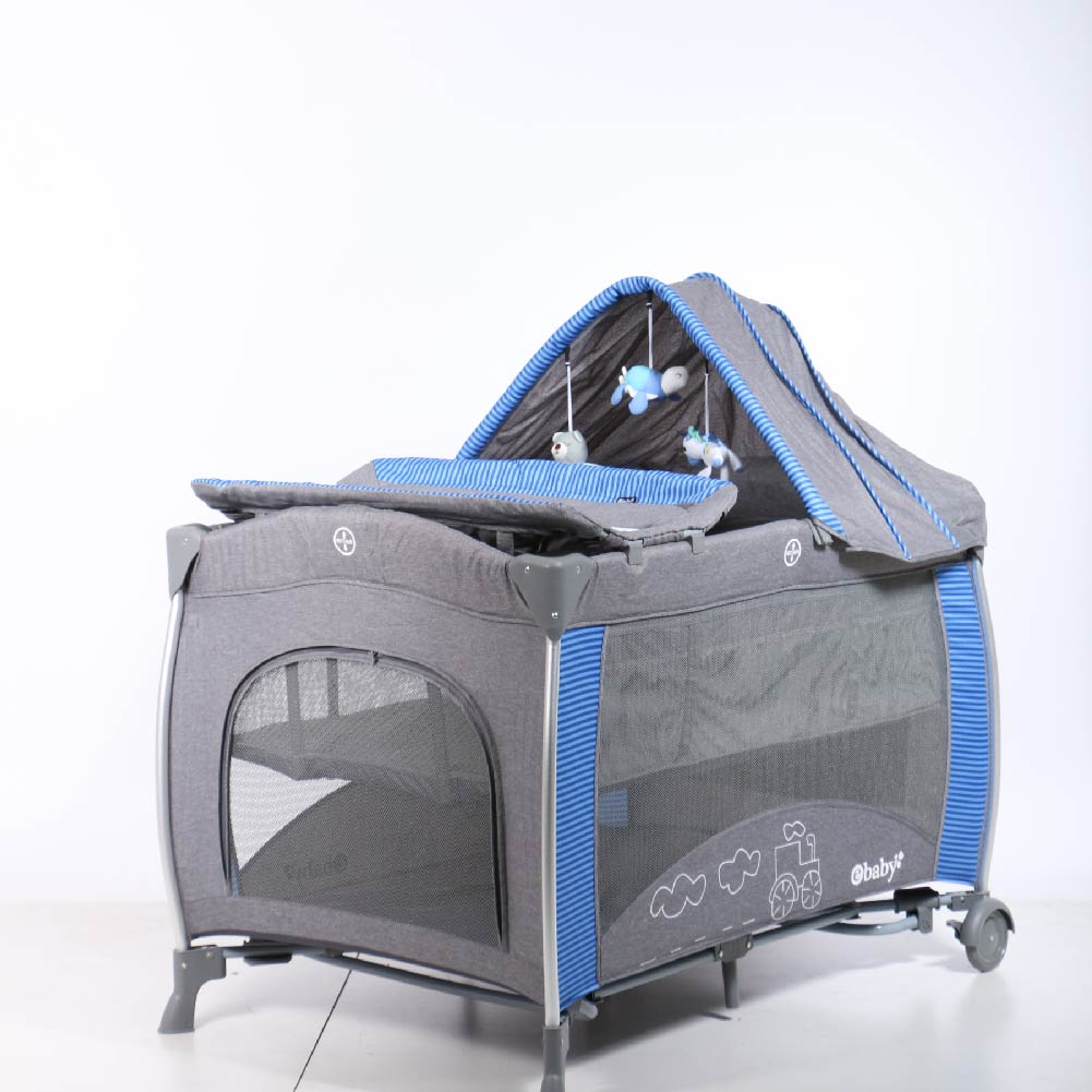 EBABY CUNA CORRAL ALUMINIO NOA 780 CON TUL REINA AZUL - 2