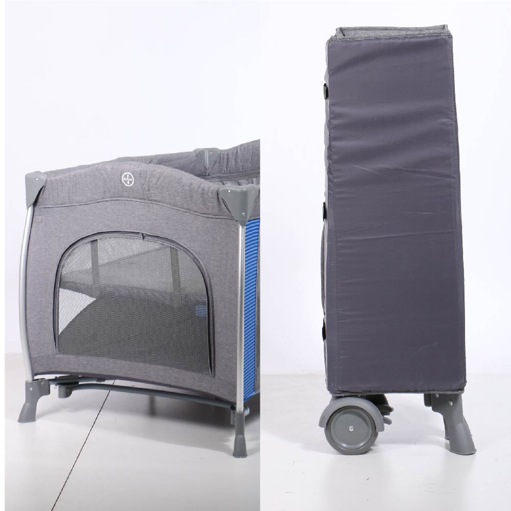 EBABY CUNA CORRAL ALUMINIO NOA 780 CON TUL REINA AZUL - 4