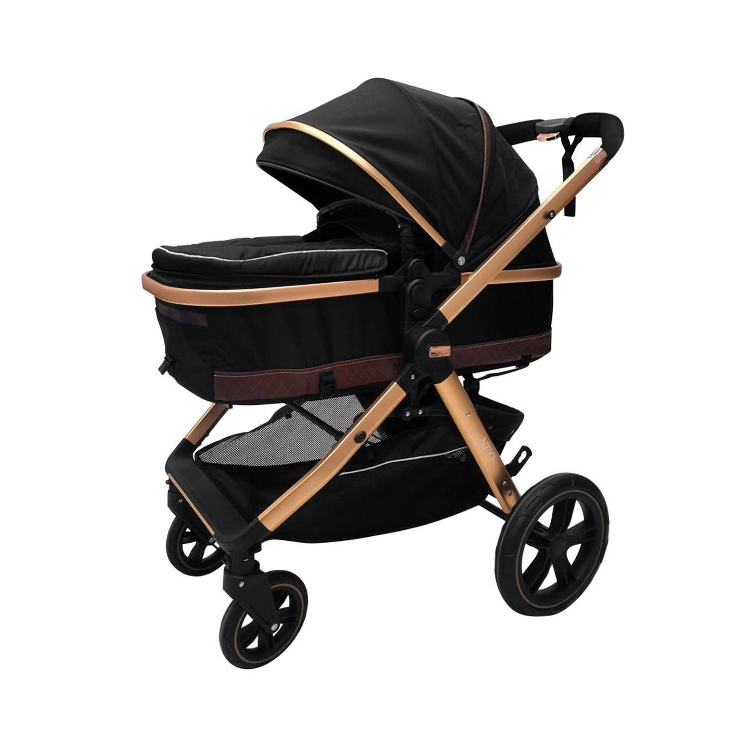 COCHE CUNA BABY KITS NEO NEGRO MOISÉS DE LUJO - 2