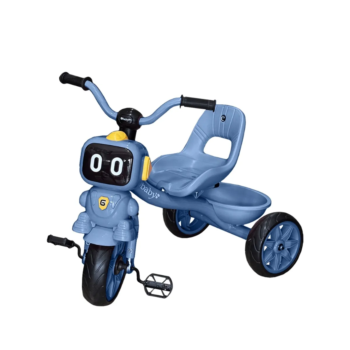 TRICICLO CHAVITO ROBOT MUSICAL EBABY 319 AZUL - 1