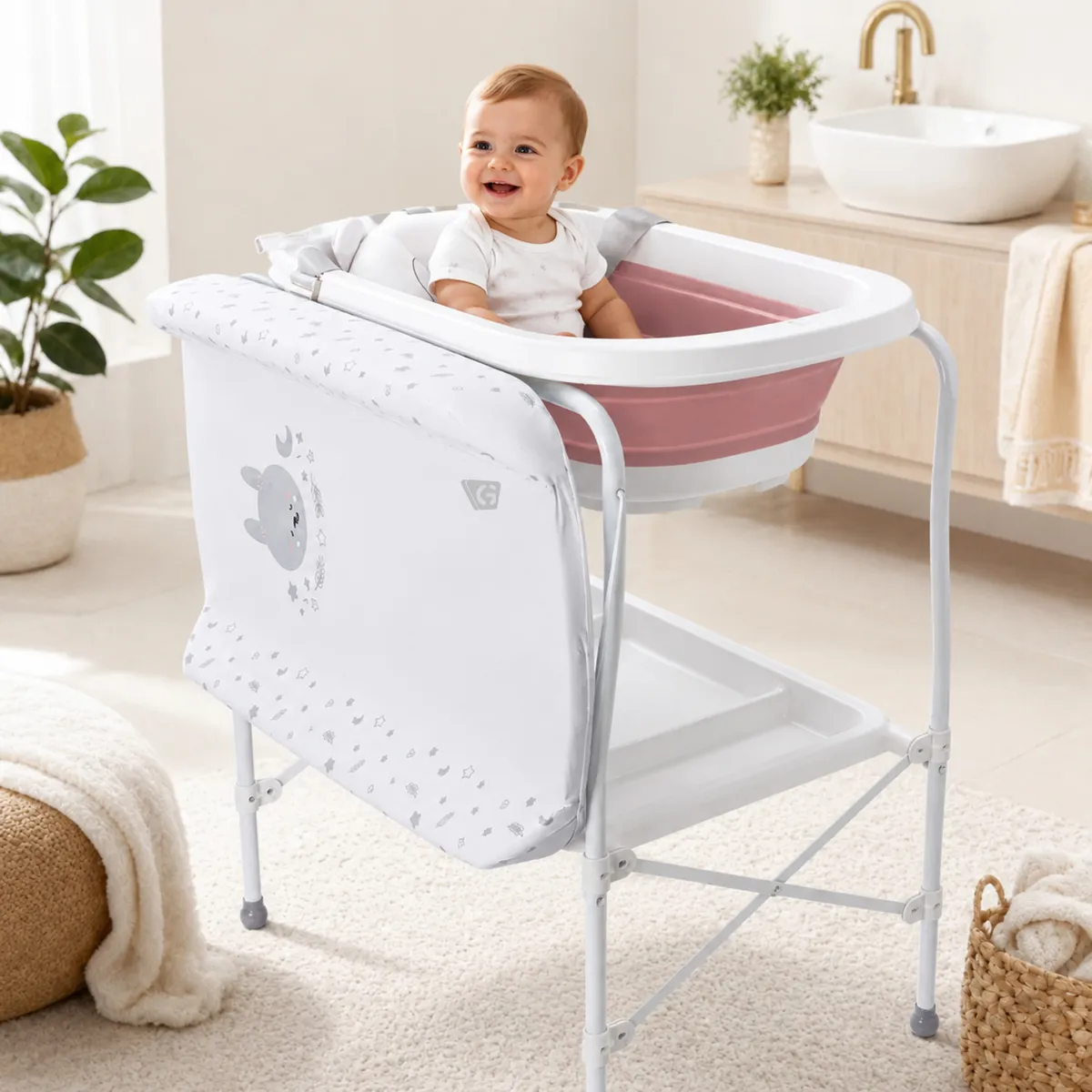 BAÑERA CAMBIADOR BLUR ROSADO - EBABY 822-1 - 4