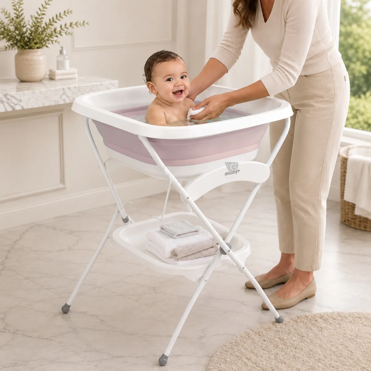 BAÑERA CAMBIADOR SPARK ROSADO - EBABY 821-1 - 6