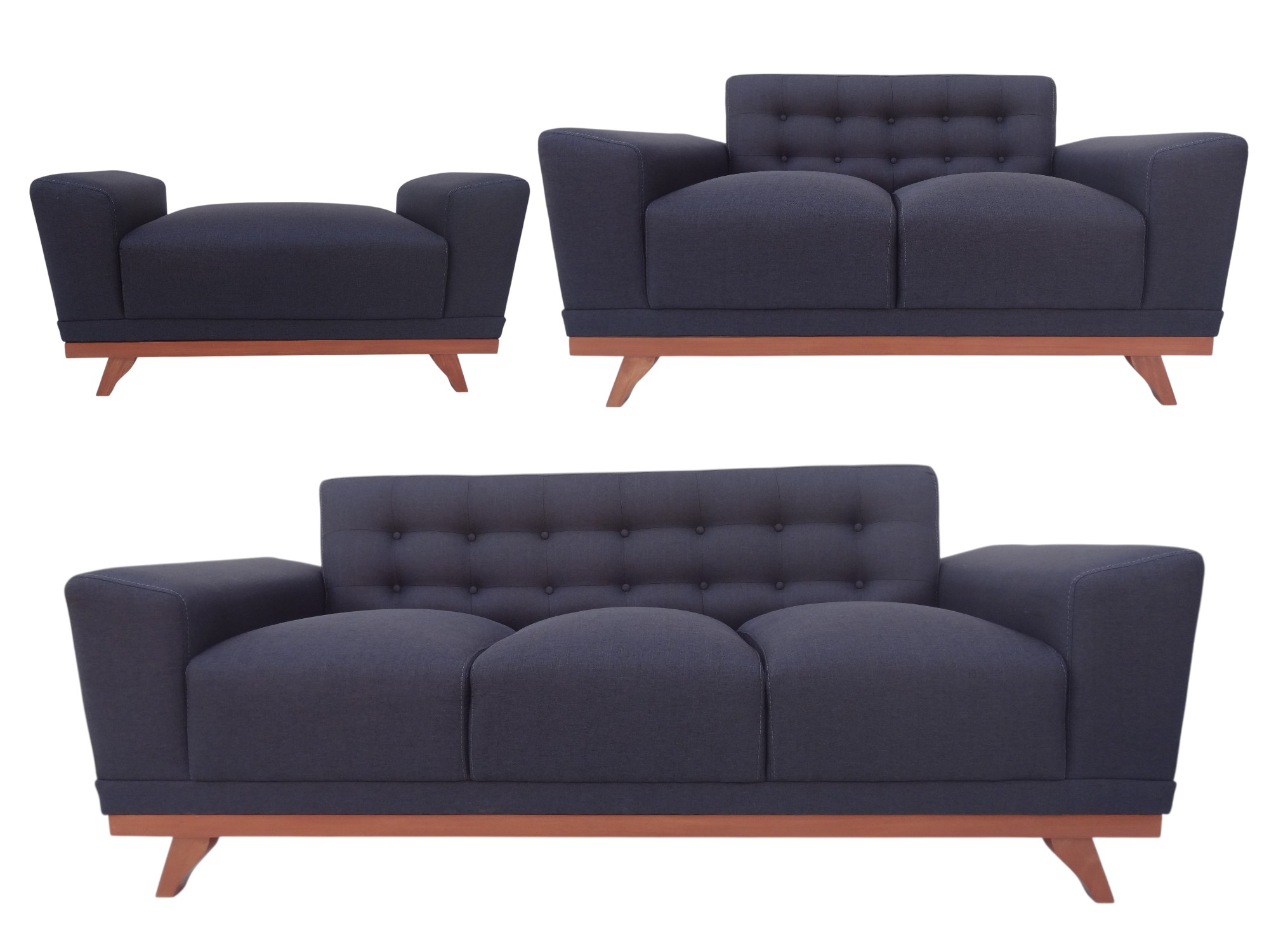 SALA LINEA UNO MUEBLES JULIETA 3-2-BQT PLOMO - 5