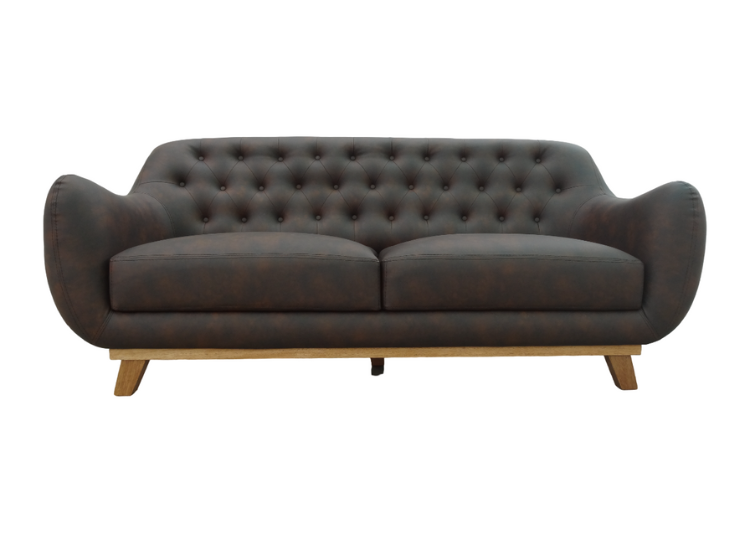 SOFA LINEA UNO MUEBLES 3 CUERPOS LUCIANA CHOCOLATE - 3
