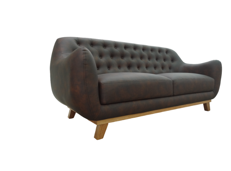 SOFA LINEA UNO MUEBLES 3 CUERPOS LUCIANA CHOCOLATE - 4