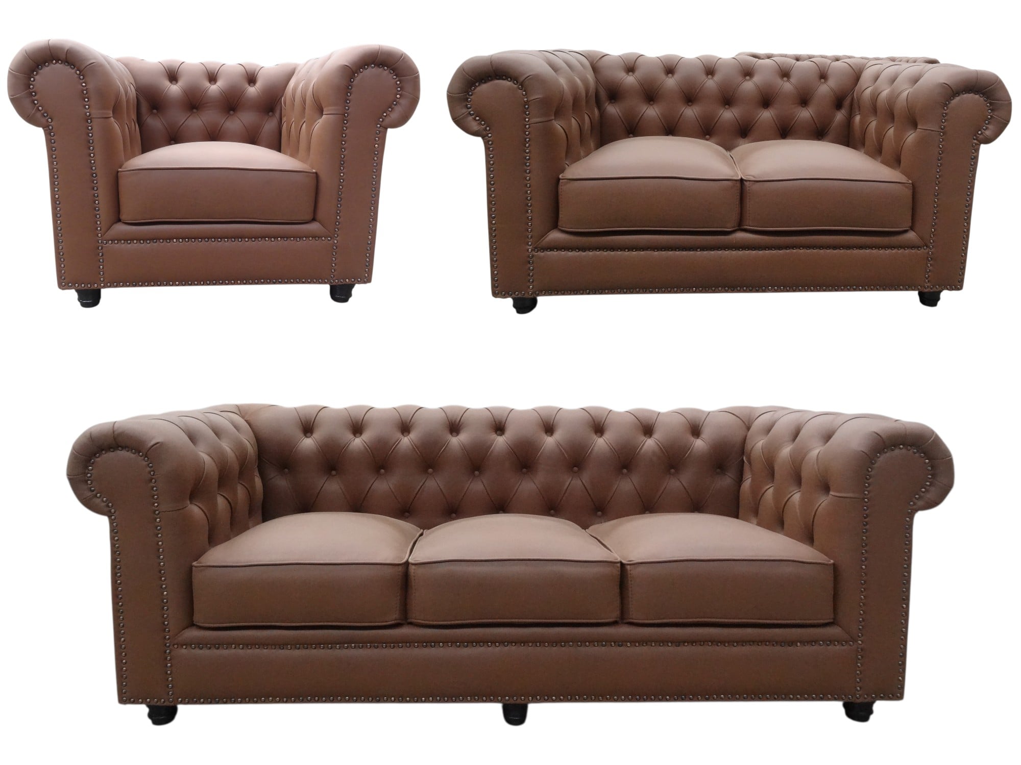 JUEGO SALA LÍNEA UNO MUEBLES CHESTERFIELD 3-2-1 CUERPOS - 5