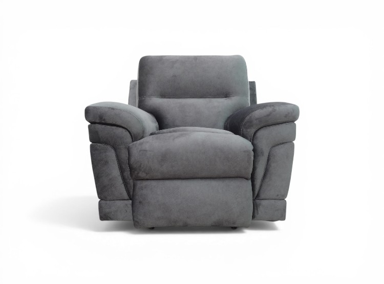RECLINABLE LINEA UNO MUEBLES MADERA TORNILLO GRIS OSCURO BOSTON PLOMO - 3