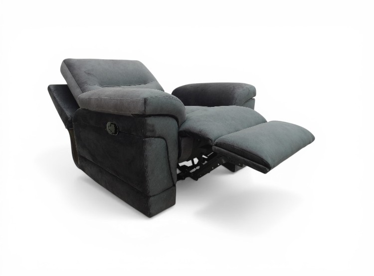 RECLINABLE LINEA UNO MUEBLES MADERA TORNILLO GRIS OSCURO BOSTON PLOMO - 4