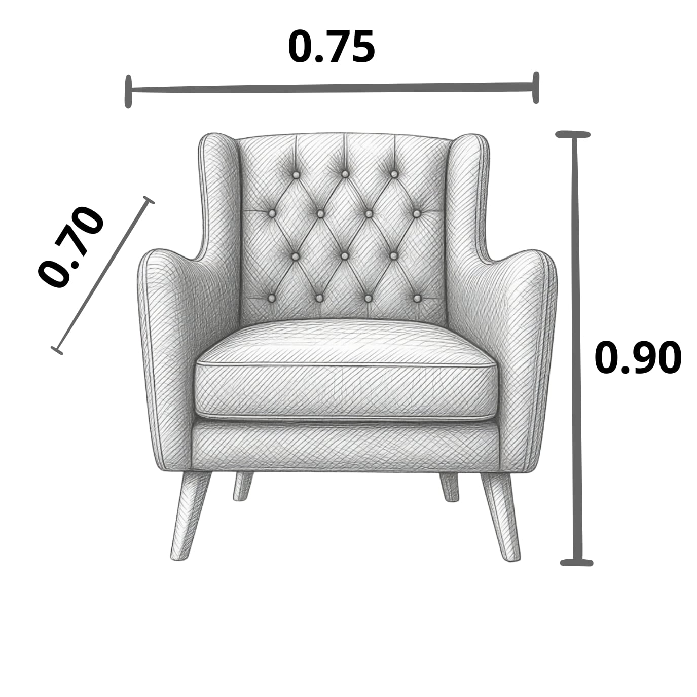 BUTACA SILLON LINEA UNO VINTANGE AZUL - 3