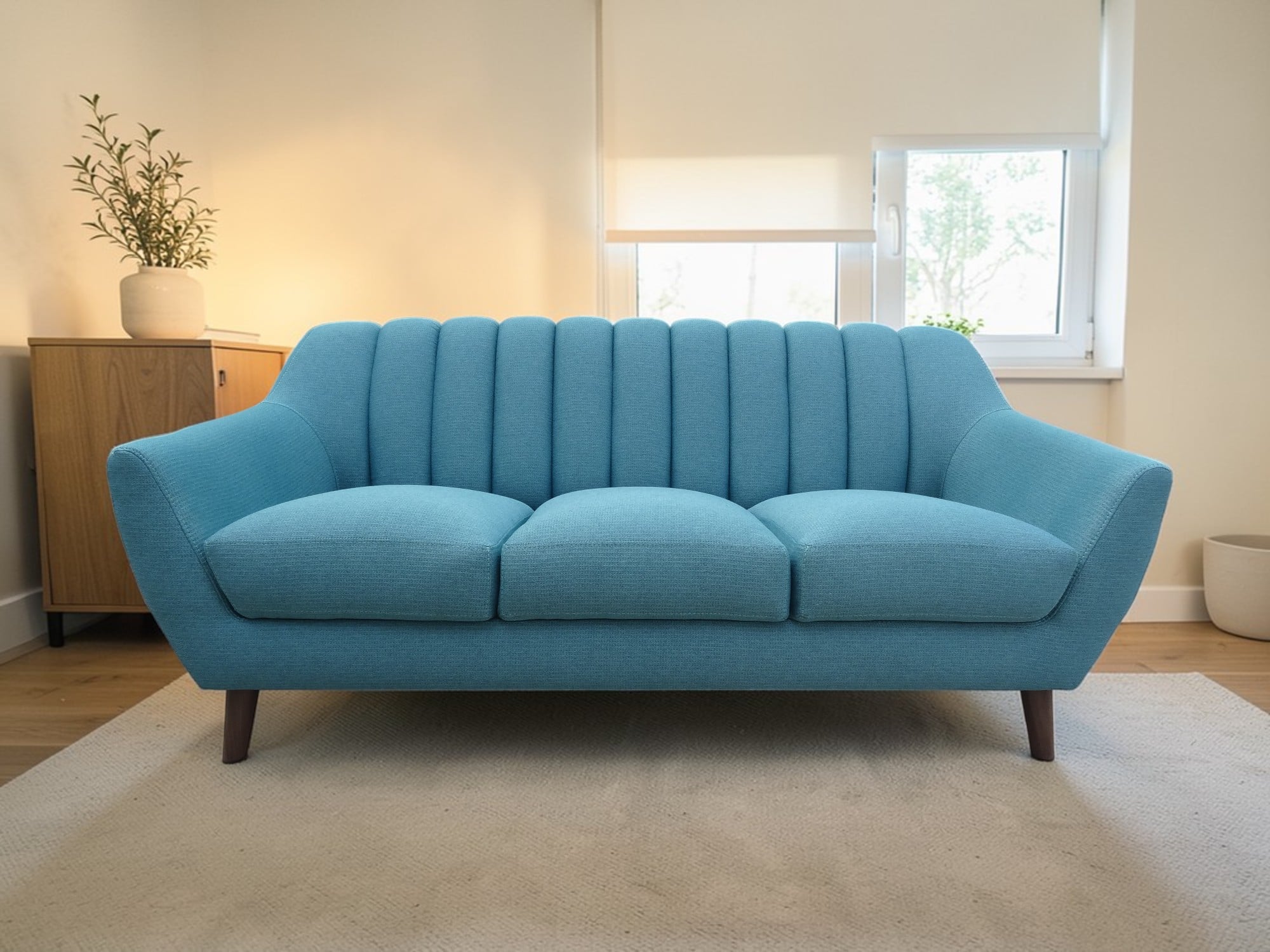 SOFA LINEA UNO MUEBLES 3 CUERPOS VALERIA TURQUEZA - 1