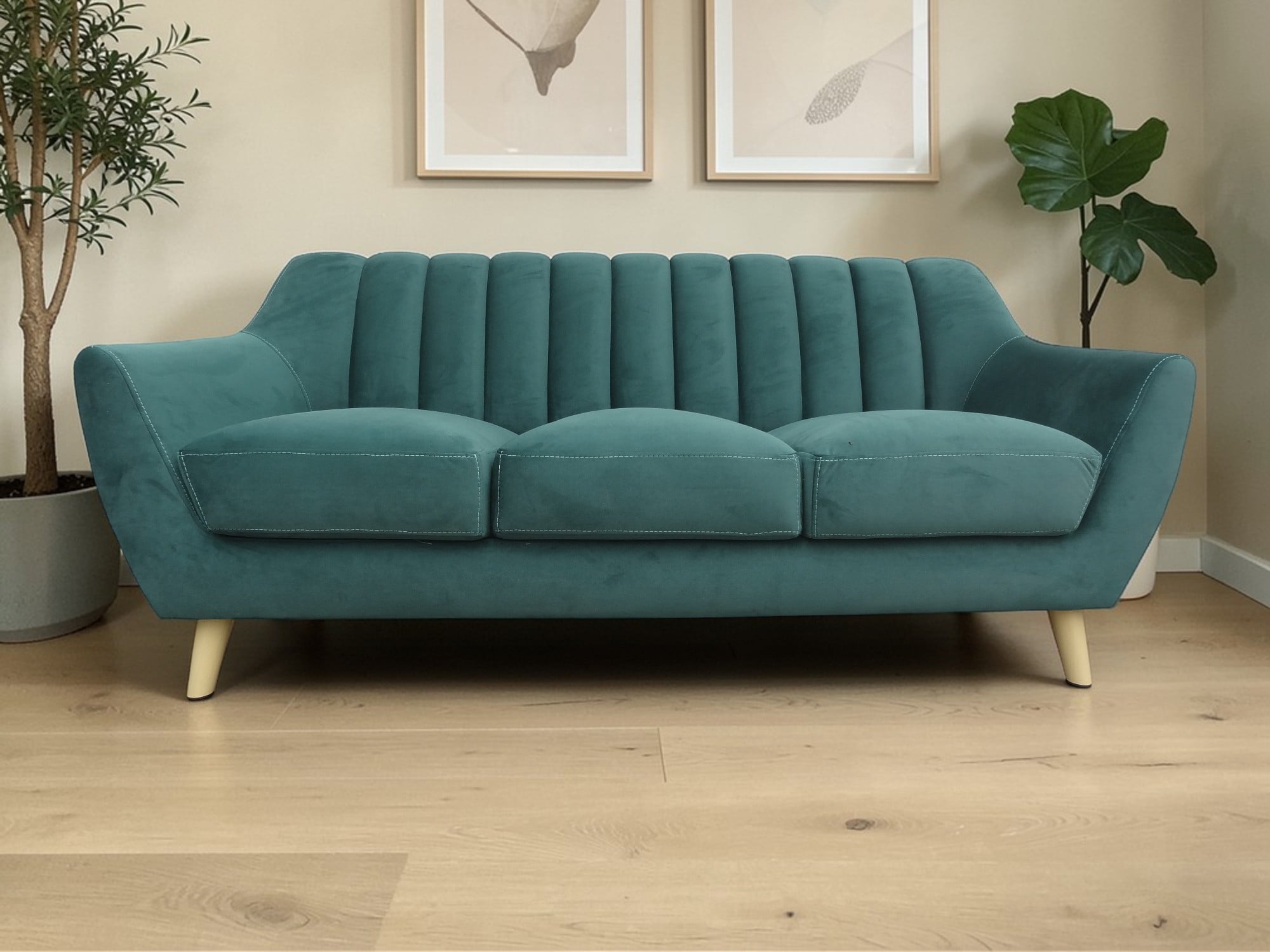SOFA LINEA UNO MUEBLES 3 CUERPOS VALERIA VERDE - 1