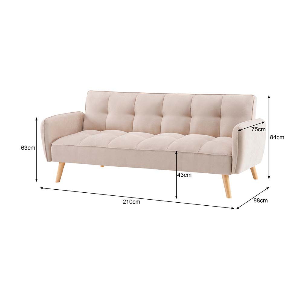SOFÁ CAMA FUTÓN MIRANDA BEIGE - 3