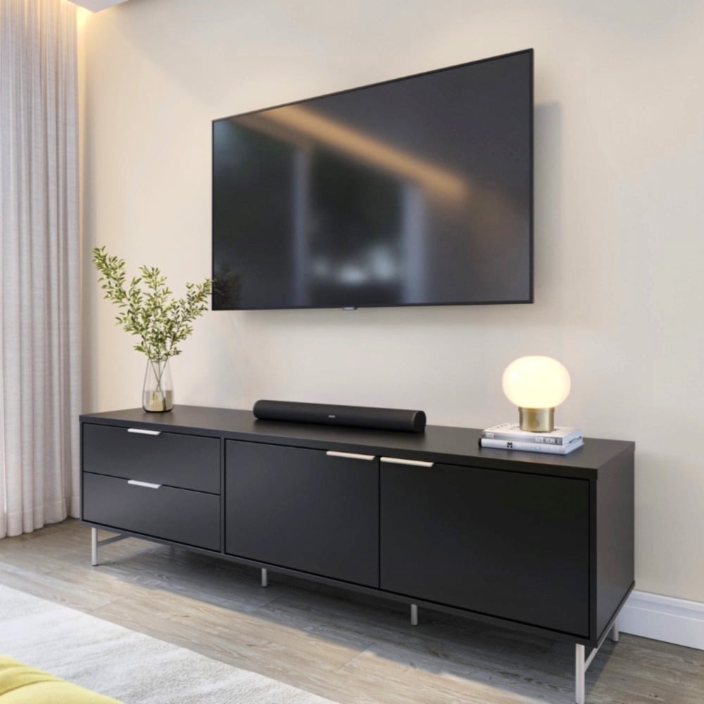 MESA DE TV YVES 1.8 NEGRO CHAMPAGNE - 1