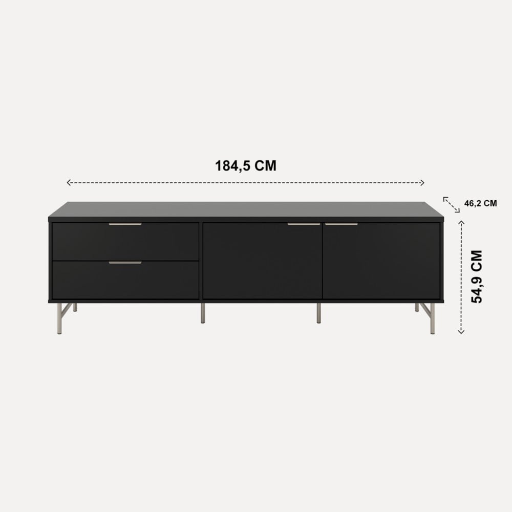 MESA DE TV YVES 1.8 NEGRO CHAMPAGNE - 2