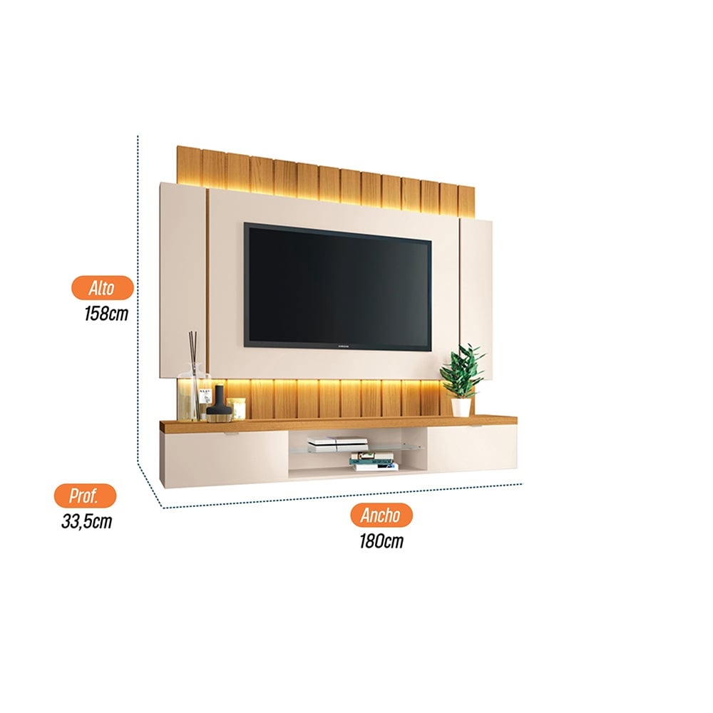 CENTRO DE ENTRETENIMIENTO DE TV PANEL BONN OFF WHITE - 2