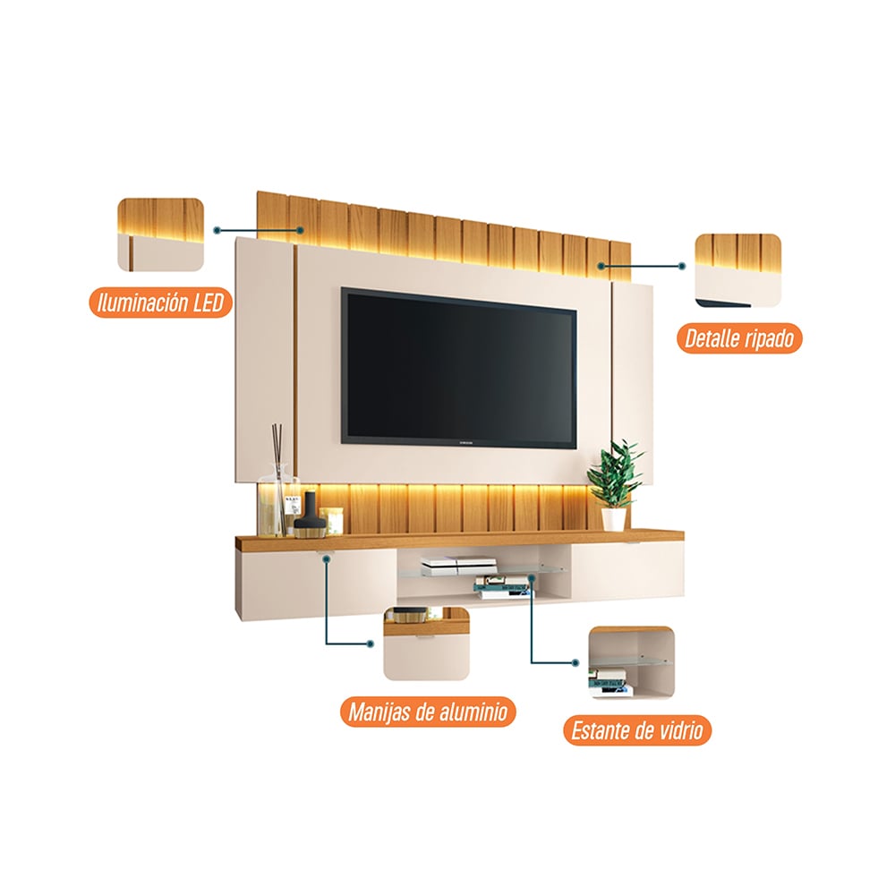 CENTRO DE ENTRETENIMIENTO DE TV PANEL BONN OFF WHITE - 4