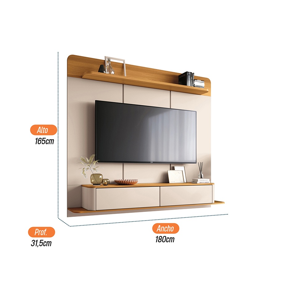 CENTRO DE ENTRETENIMIENTO DE TV PANEL BREMEN OFF WHITE - 2