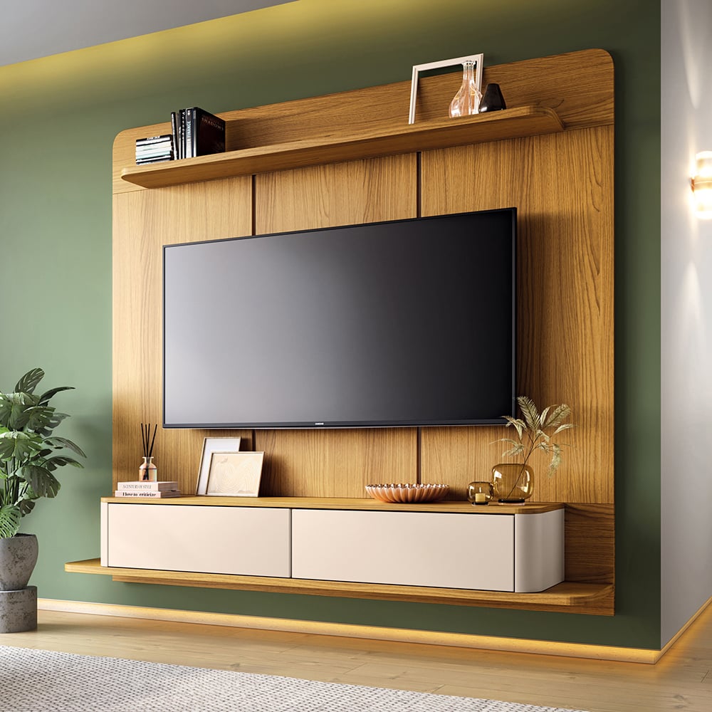 CENTRO DE ENTRETENIMIENTO DE TV PANEL BREMEN CINAMONO - 1