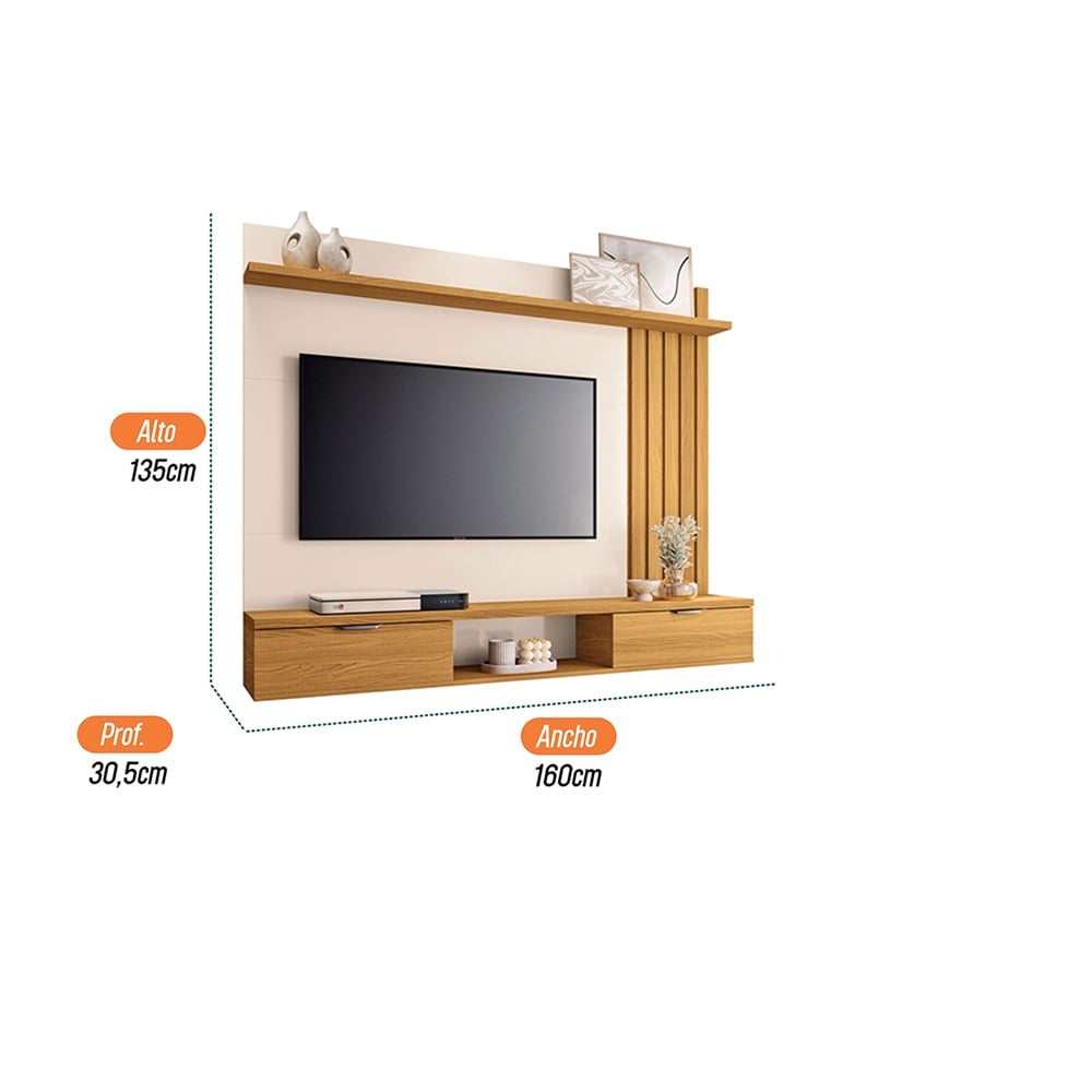CENTRO DE ENTRETENIMIENTO DE TV PANEL EIFFEL OFF WHITE - 6
