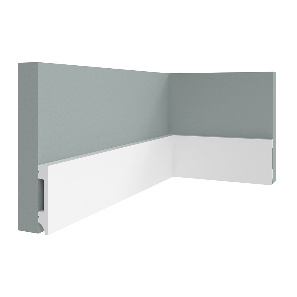 ZOCALO POLIESTIRENO RECTO NORDICO COLOR BLANCO DE 8CM 2.4M - 1
