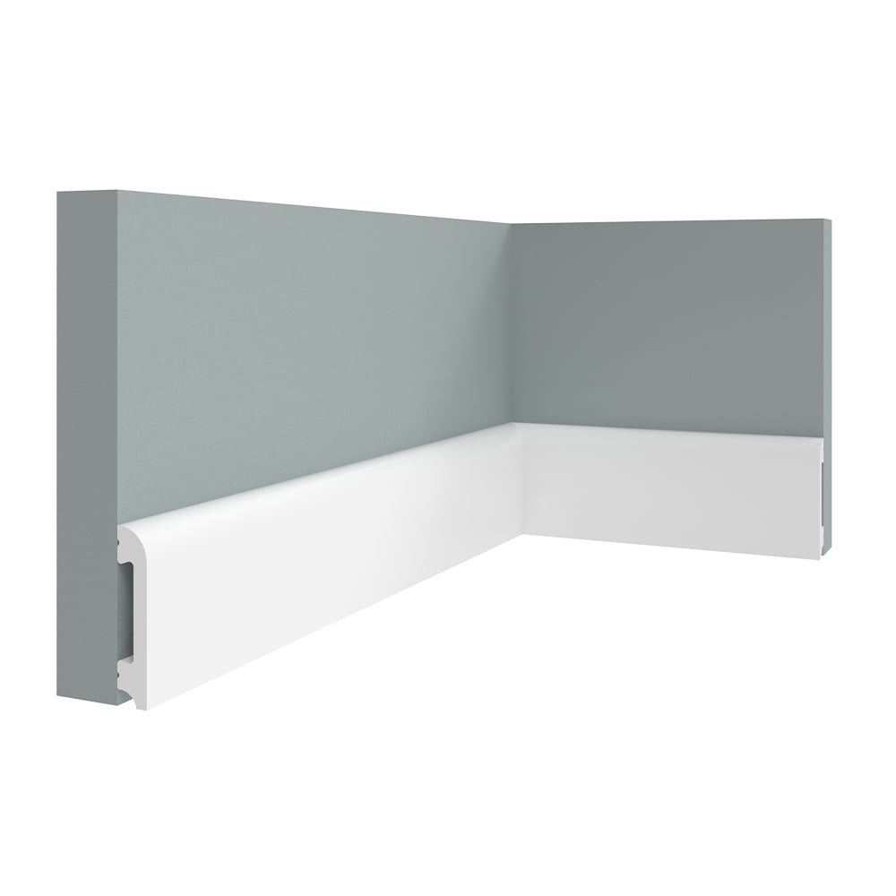 ZOCALO POLIESTIRENO CURVO ARC COLOR BLANCO DE 7CM 2.4M - 1