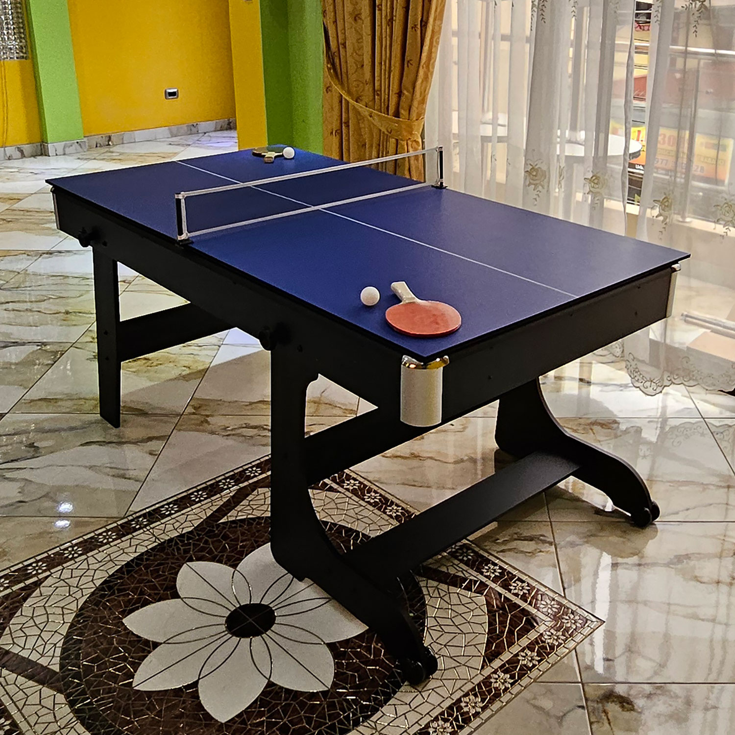 MESA DE BILLAR, PING PONG, MESA DE ESTUDIO – PLEGABLE MULTIJUEGOS 3 EN 1 - 4
