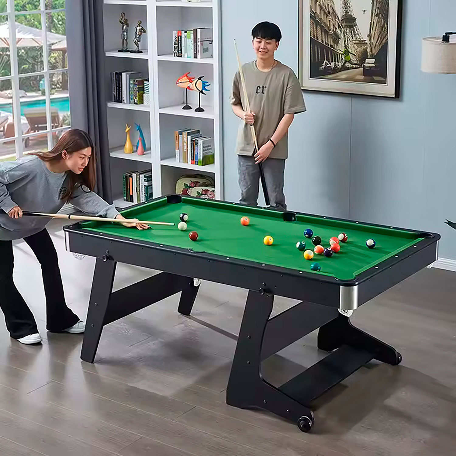 MESA DE BILLAR, PING PONG, MESA DE ESTUDIO – PLEGABLE MULTIJUEGOS 3 EN 1 - 9