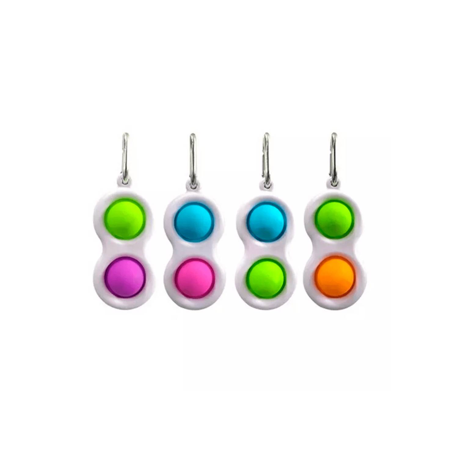 LLAVERO POP IT ANTIESTRÉS DE SILICONA - 2 HOYUELOS - 4