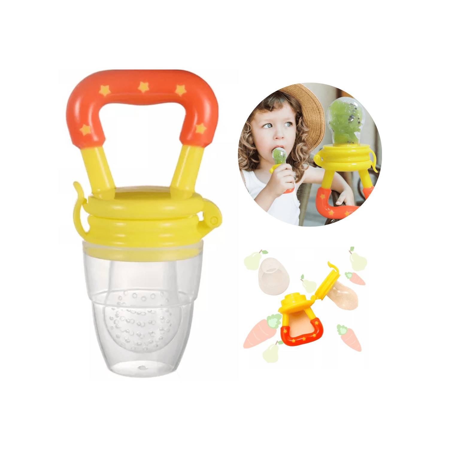 CHUPÓN ALIMENTADOR DE FRUTAS PARA BEBES AMARILLO - 1