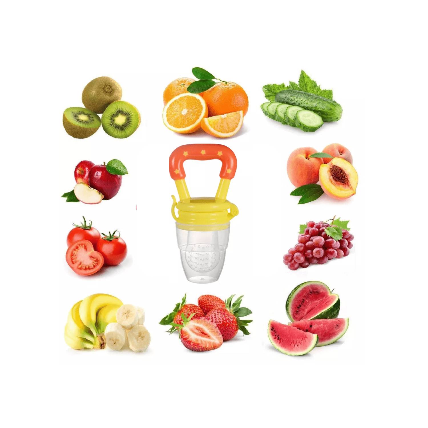 CHUPÓN ALIMENTADOR DE FRUTAS PARA BEBES AMARILLO - 3