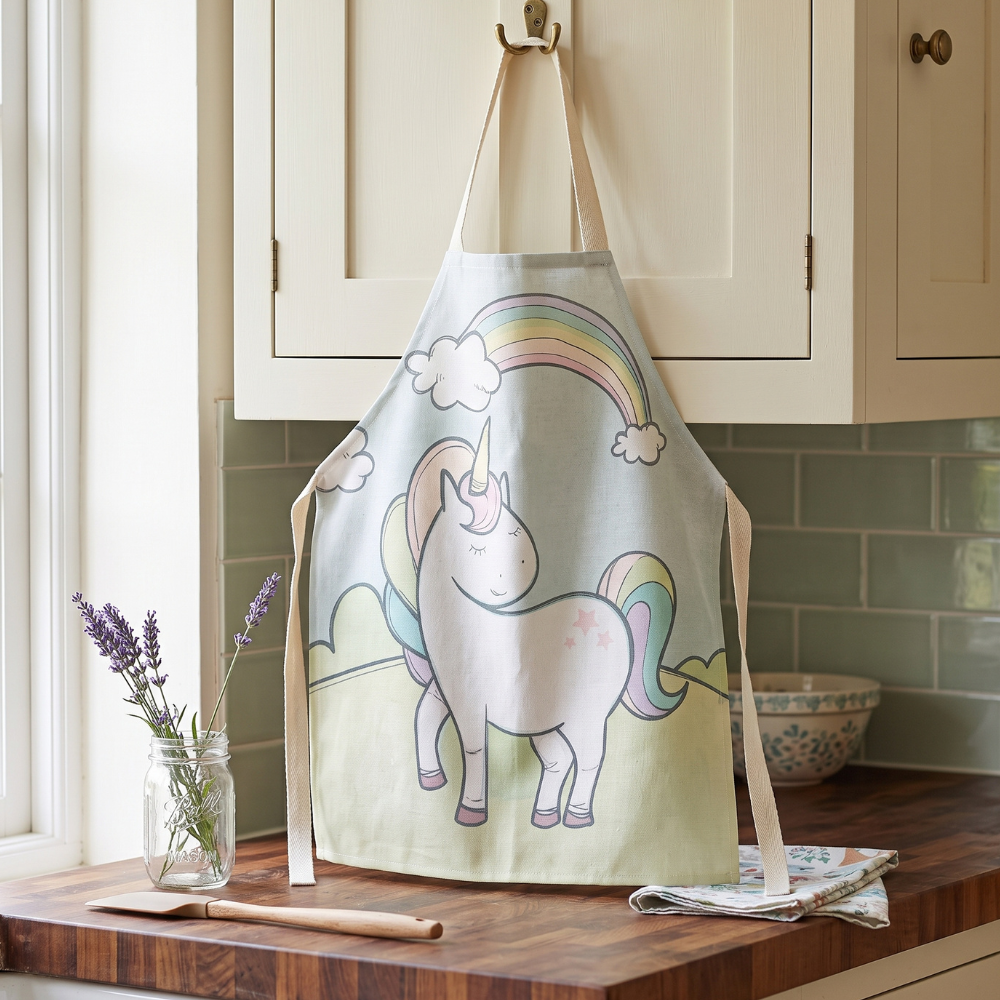 MANDIL-DELANTAL PARA NIÑOS DE UNICORNIO CON PAISAJE - 3
