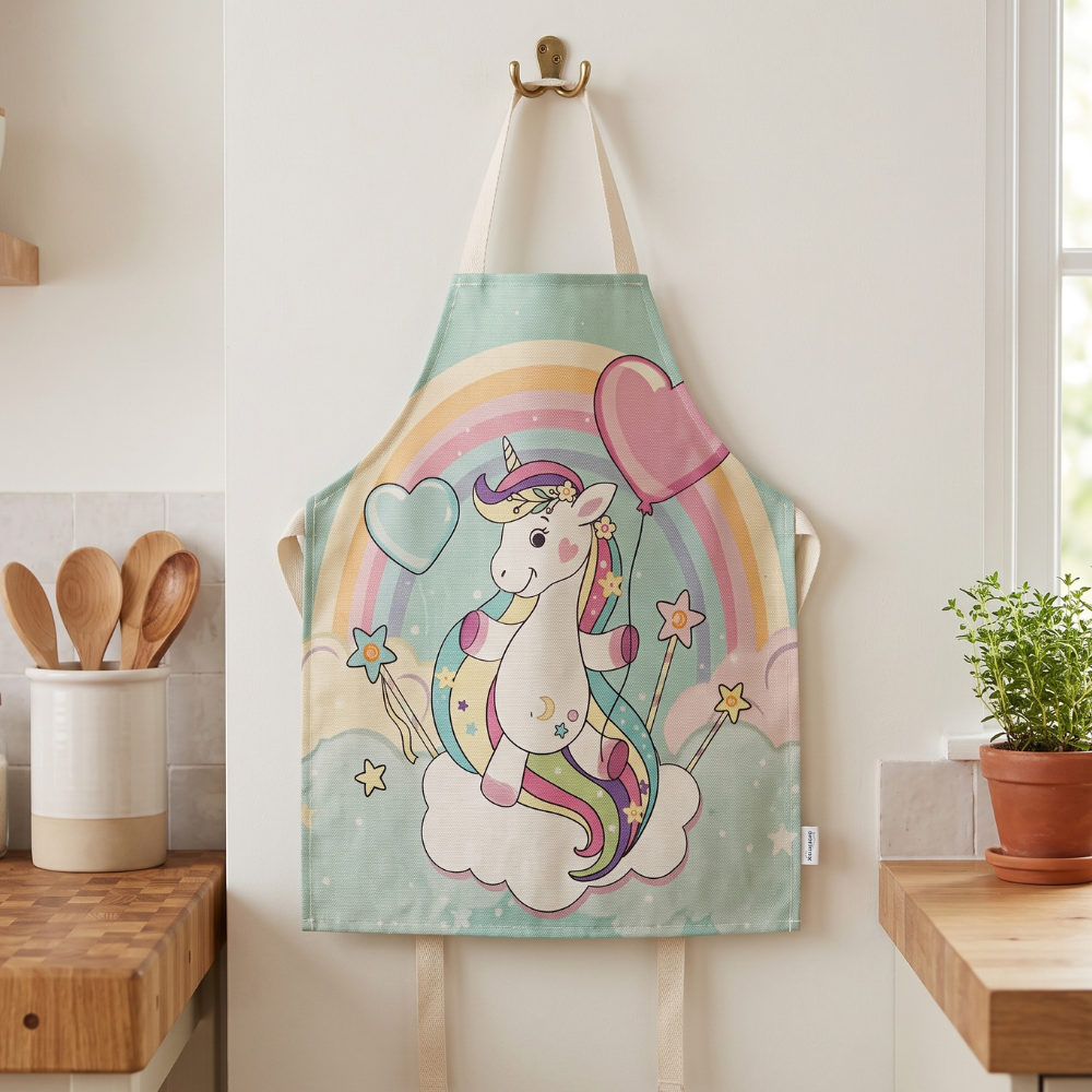 MANDIL-DELANTAL PARA NIÑOS DE UNICORNIO - MULTICOLOR - 1