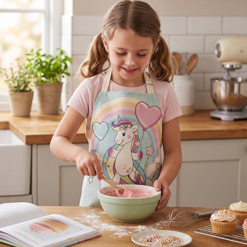 MANDIL-DELANTAL PARA NIÑOS DE UNICORNIO - MULTICOLOR - 2