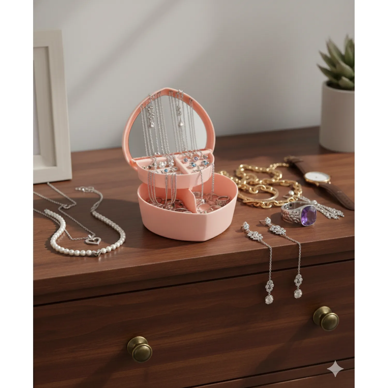 ORGANIZADOR DE JOYAS EN FORMA DE CORAZÓN -  LOVELY ROSADO - 3