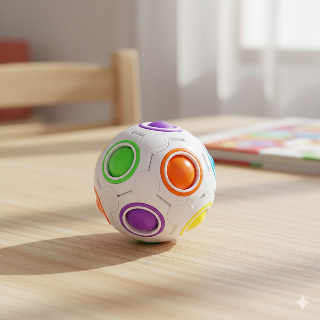 BOLA MÁGICA ROMPECABEZA ANTI ESTRÉS FIDGET ARCOIRIS - 3