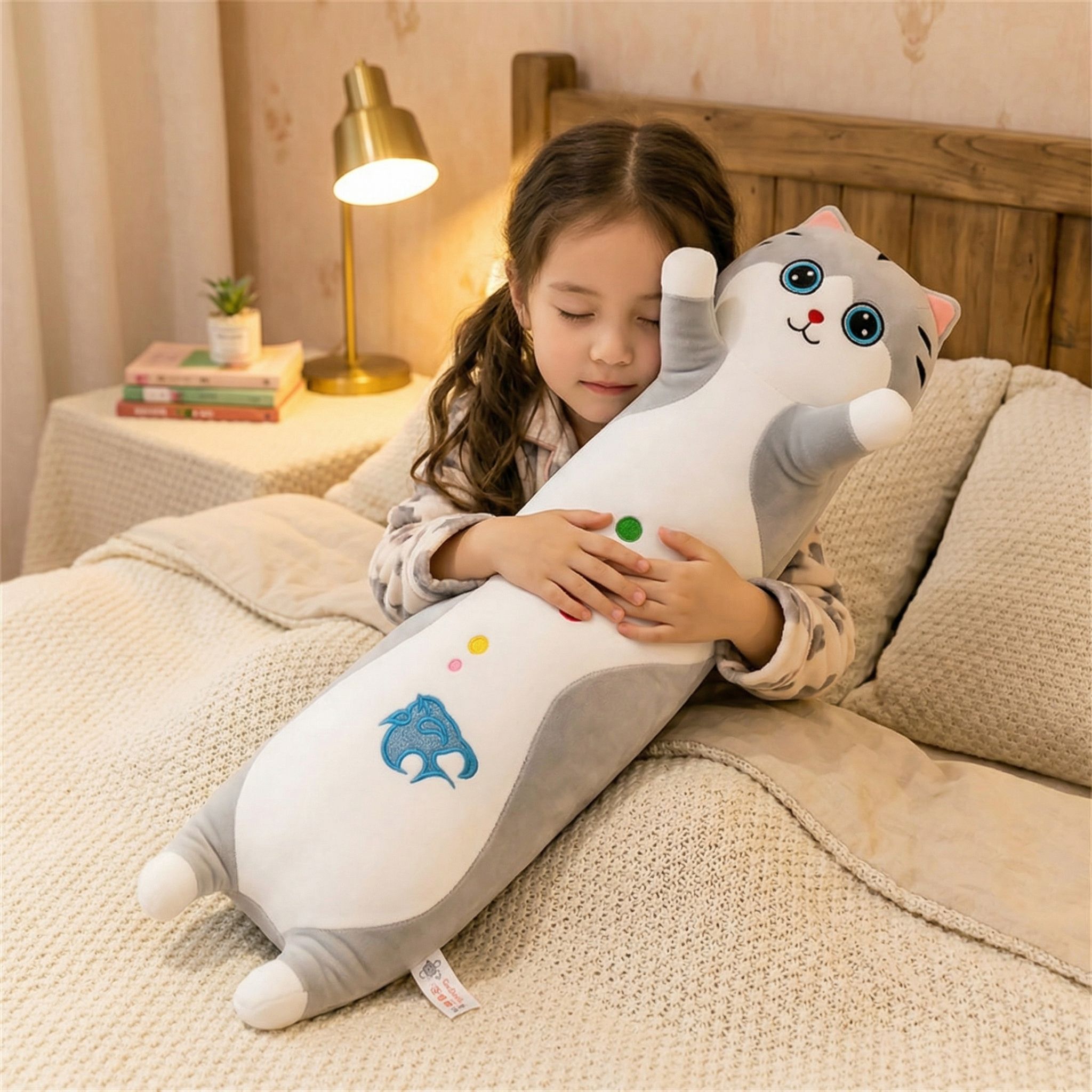 PELUCHE ALARGADO PARA DORMIR ABRAZADOS O COMO ALMOHADA DE GATO - 4