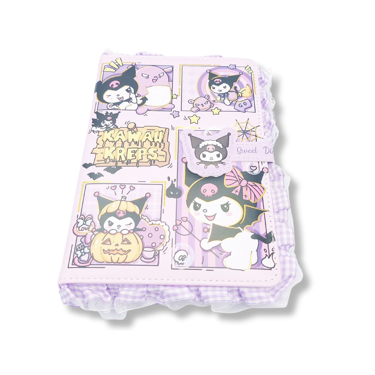 DIARIO AMIGOS DE GATITA DISEÑO CINTAS COLOR MORADO - 1