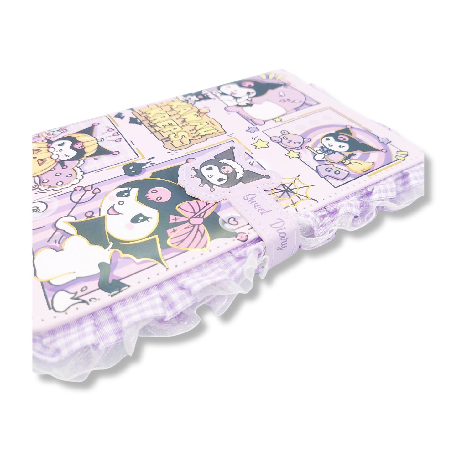DIARIO AMIGOS DE GATITA DISEÑO CINTAS COLOR MORADO - 3