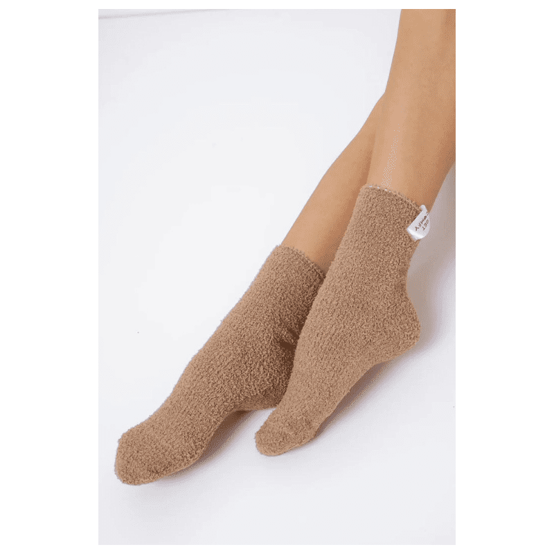 MEDIAS DE FELPA PARA MUJER COLOR CREMA - 1