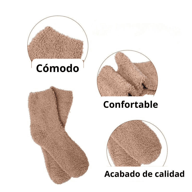 MEDIAS DE FELPA PARA MUJER COLOR CREMA - 2