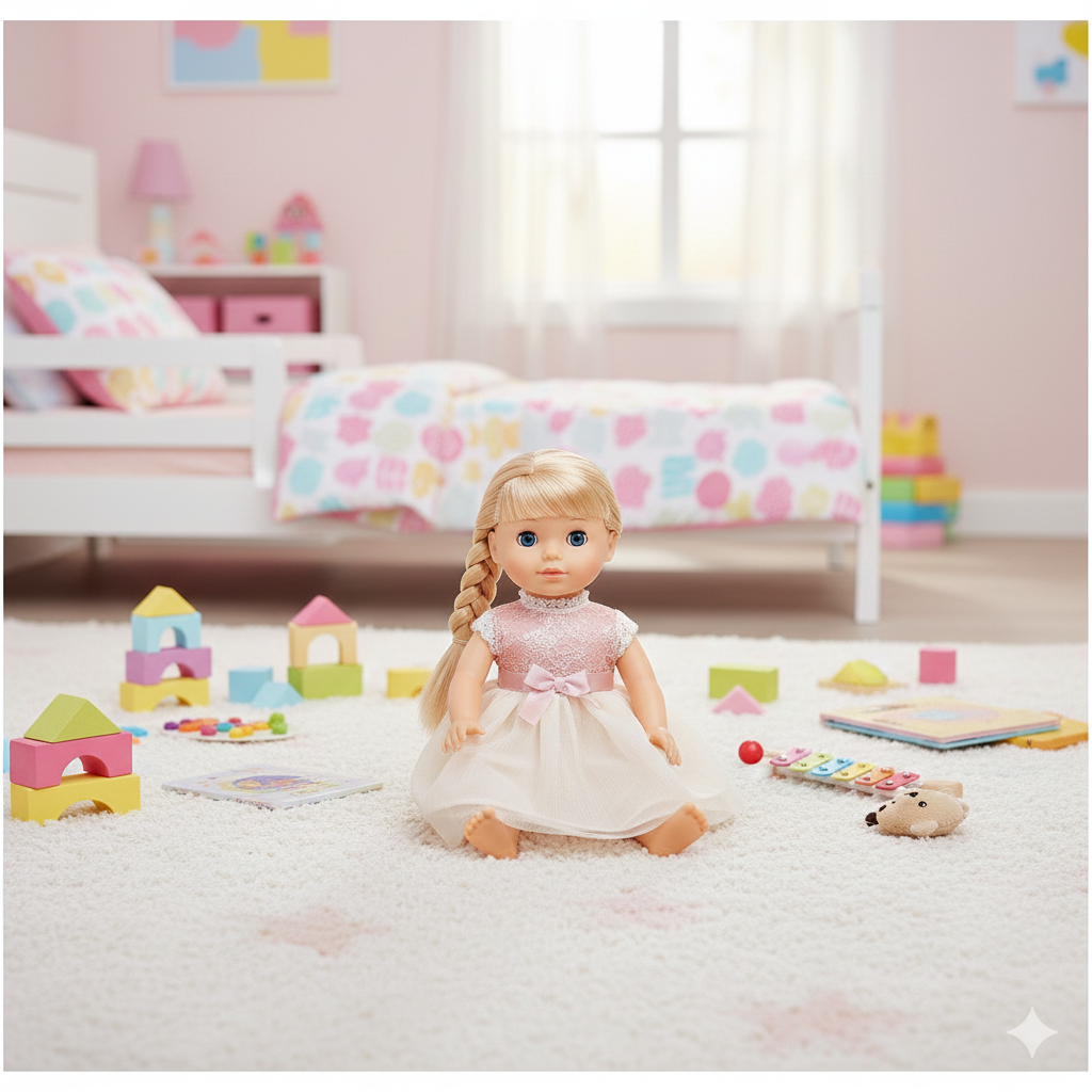 MUÑECA BABY LOVELY TRENZAS RUBIA - 2