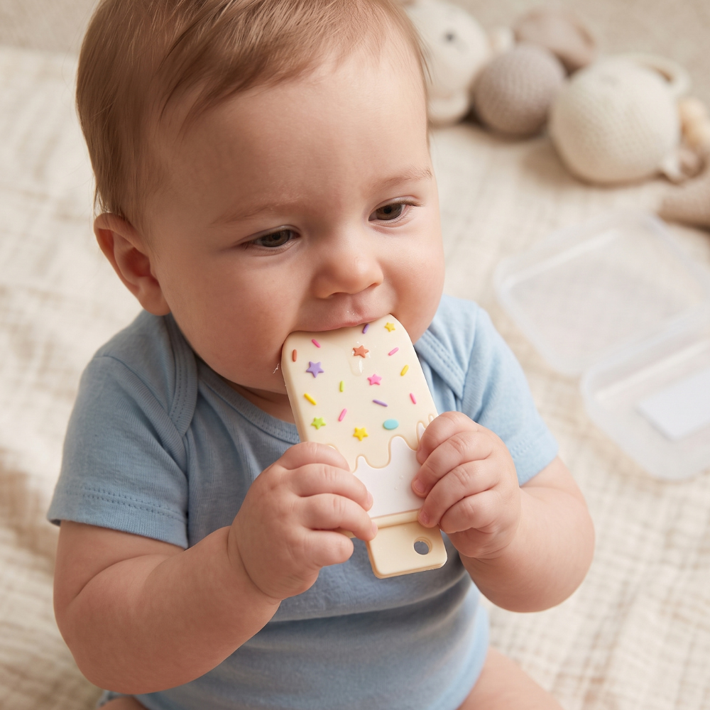 MORDEDORES BEBE PALETA HELADO CREMA - 4