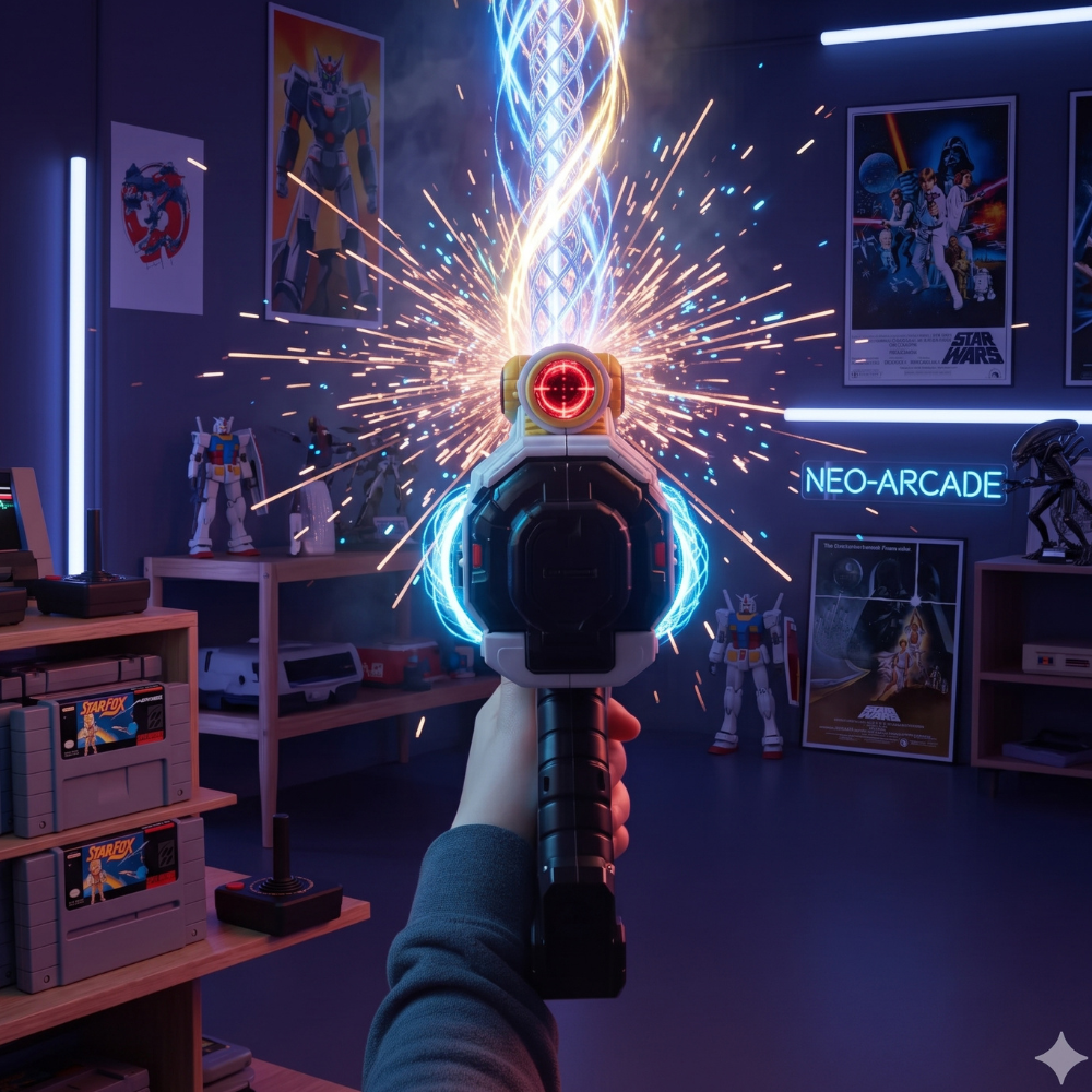 DISPARADOR DE JUGUETE CON LUCES Y LASER A PILAS - 2