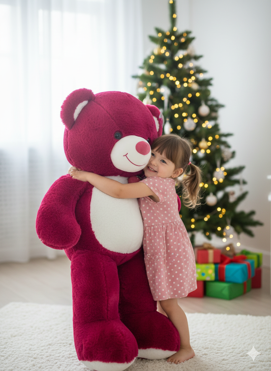 PELUCHE DE OSO GRANDE MAGENTA - 1
