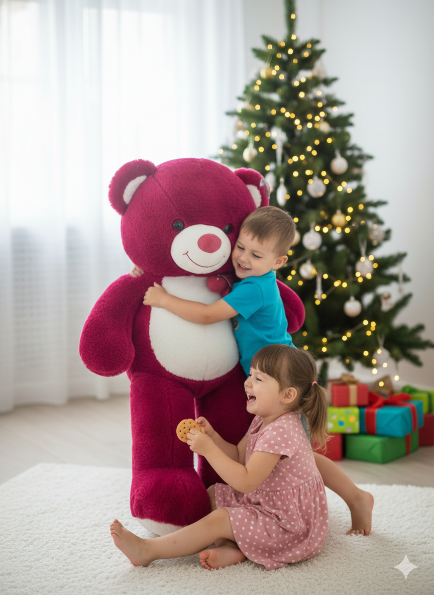 PELUCHE DE OSO GRANDE MAGENTA - 2
