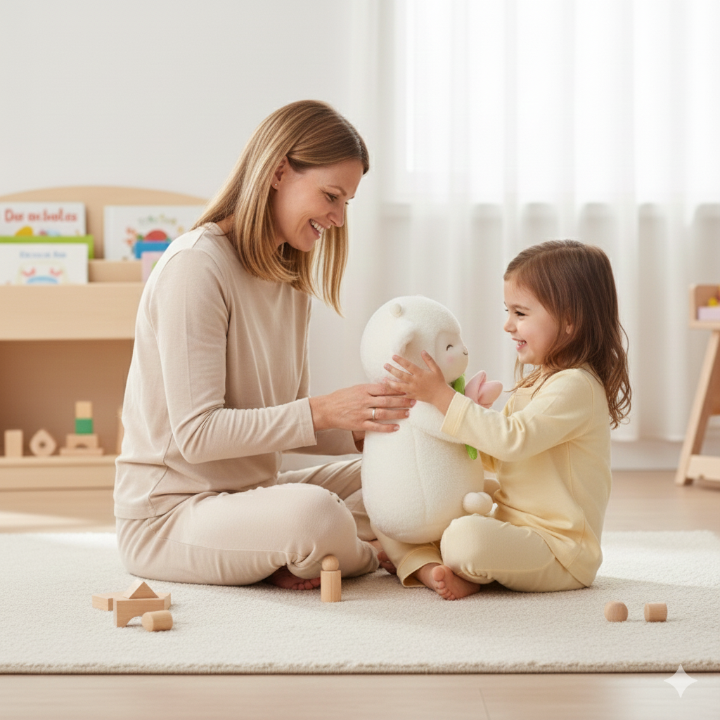 PELUCHE DE OVEJA CON TULIPÁN ROSA 41 cm - 4